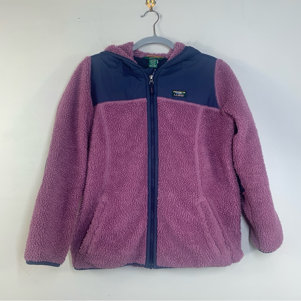 L.L.Bean Sherpa Hooded Jacket Punk/Blue -XL 18